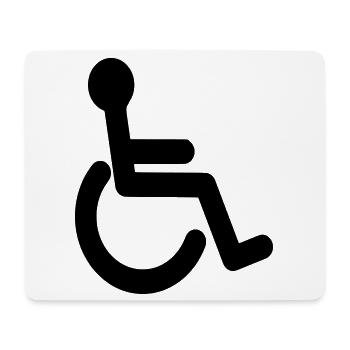 Symbole de base du fauteuil roulant # - Tapis de souris (format paysage) - blanc - Devant