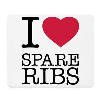 I LOVE SPARE RIBS - Mouse Pad (horizontal) - white - Front