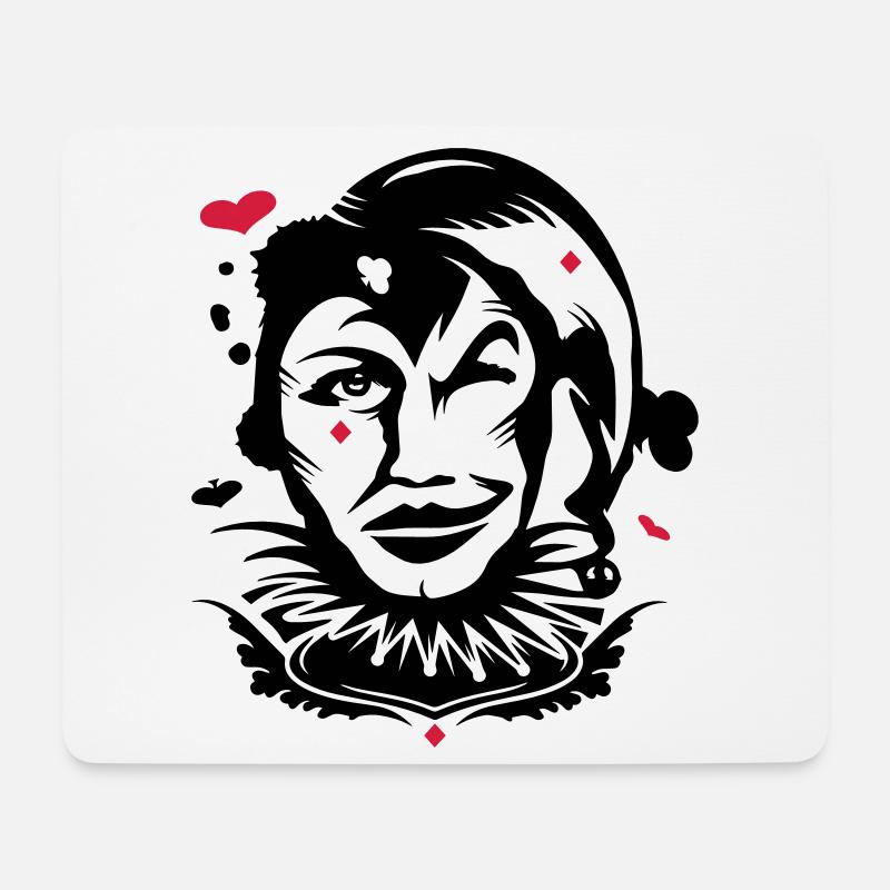 Spielkarte Joker - Mousepad (Querformat) - Weiß