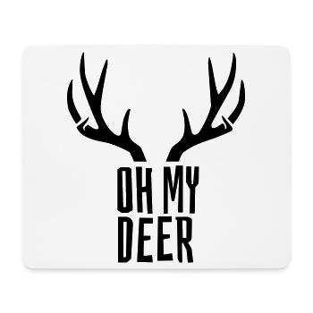 Oh My Deer Geweih Wortspiel Hirsch Humor - Mousepad (Querformat) - Weiß - Vorne