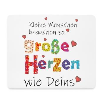 Kleine Menschen brauchen große Herzen - Danke - Mousepad (Querformat) - Weiß - Vorne