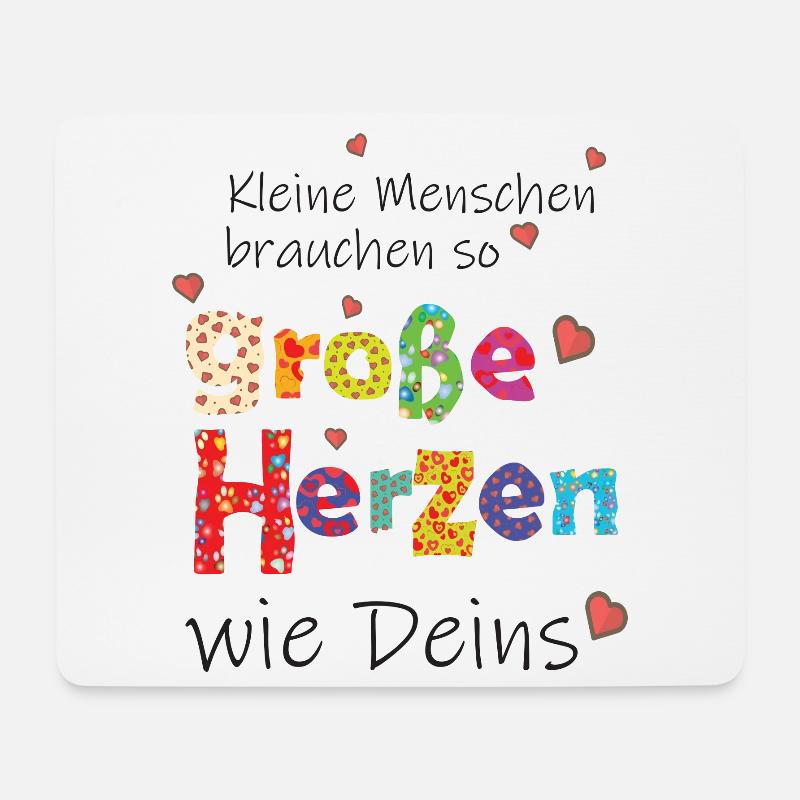 Kleine Menschen brauchen große Herzen - Danke - Mousepad (Querformat) - Weiß