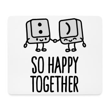 Keyboard keys smile - So happy together - Mousepad (Querformat) - Weiß - Vorne