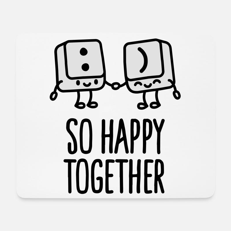 Keyboard keys smiley - So happy together - Mouse Pad (horizontal) - white