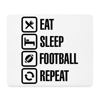 Eat Sleep American Football Repeat - Tapis de souris (format paysage) - blanc - Devant