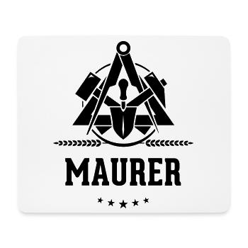 Maurer Schriftzug, Zunftzeichen - Mousepad (Querformat) - Weiß - Vorne