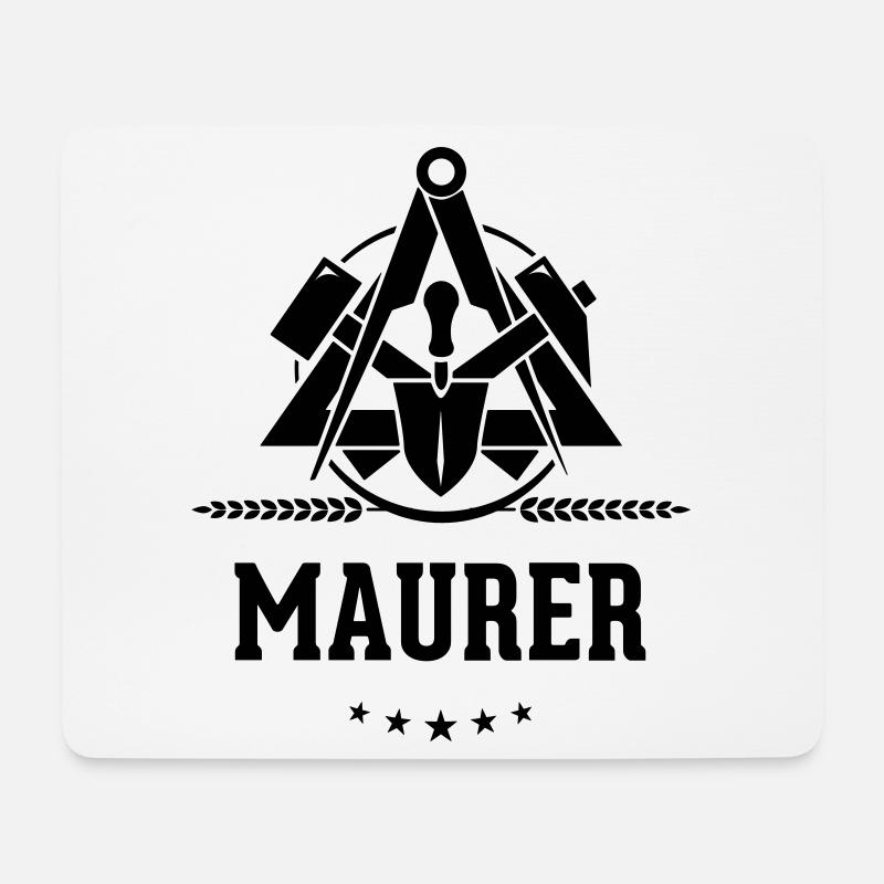 Maurer Schriftzug, Zunftzeichen - Mousepad (Querformat) - Weiß