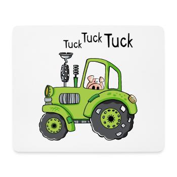 Tuck Tuck Tuck Schwein - Trecker - Bulldog - Comic - Mousepad (Querformat) - Weiß - Vorne