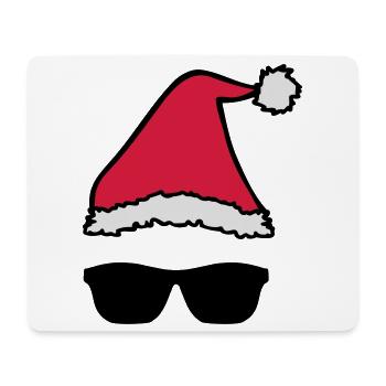 Christmas Hat Sunglasses Xmas Shades - Mouse Pad (horizontal) - white - Front