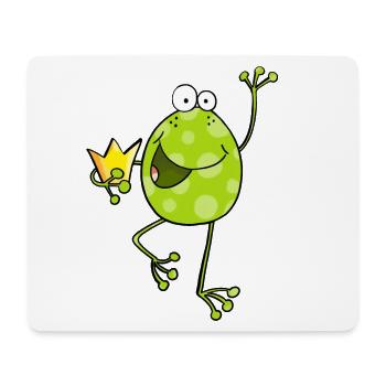 Frosch mit Krone - Frösche - Kröte - Comic - König - Mousepad (Querformat) - Weiß - Vorne