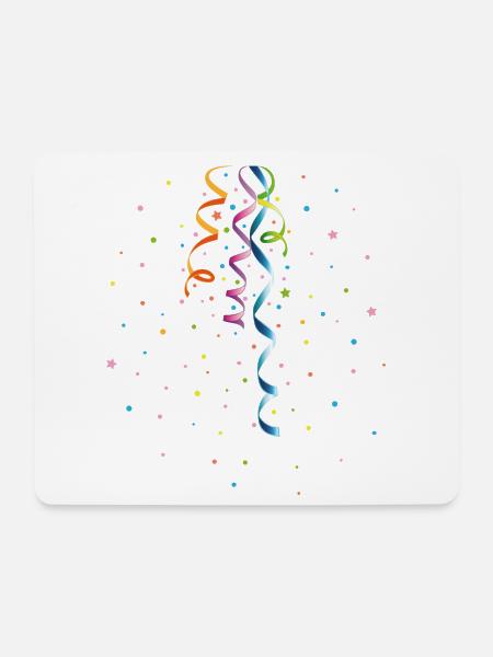 Konfetti und Luftschlangen buntes Party-Design - Mousepad (Querformat) - Weiß