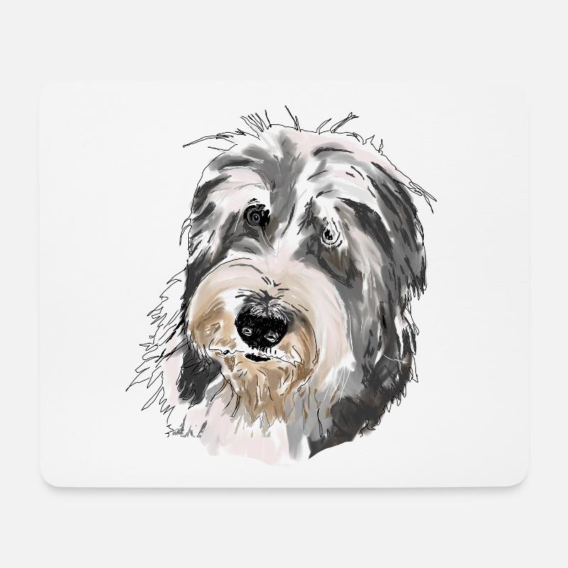 Bearded Collie - Mouse Pad (horizontal) - white