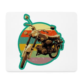 Simmi S51 DDR Moped im Retro used look - Mousepad (Querformat) - Weiß - Vorne