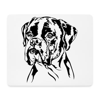 German BOXER dog dog portrait dog Wilsigns - Mouse Pad (horizontal) - white - Front