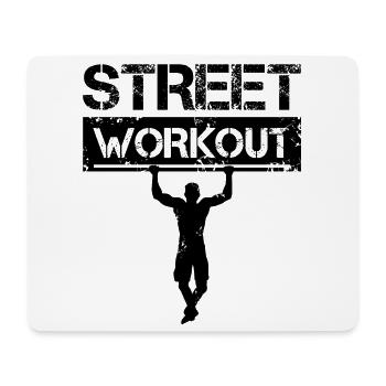 Symbole d’entraînement de rue Calisthenics pull up logo - Tapis de souris (format paysage) - blanc - Devant