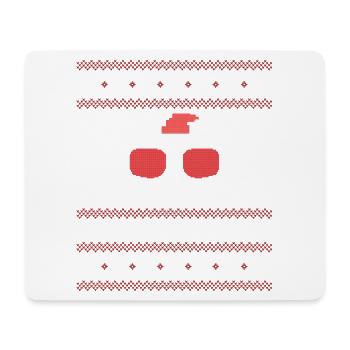 Chat Griffus du Père Noël - Tapis de souris (format paysage) - blanc - Devant