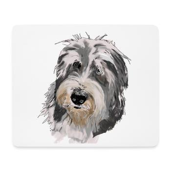 Collie barbu - Tapis de souris (format paysage) - blanc - Devant