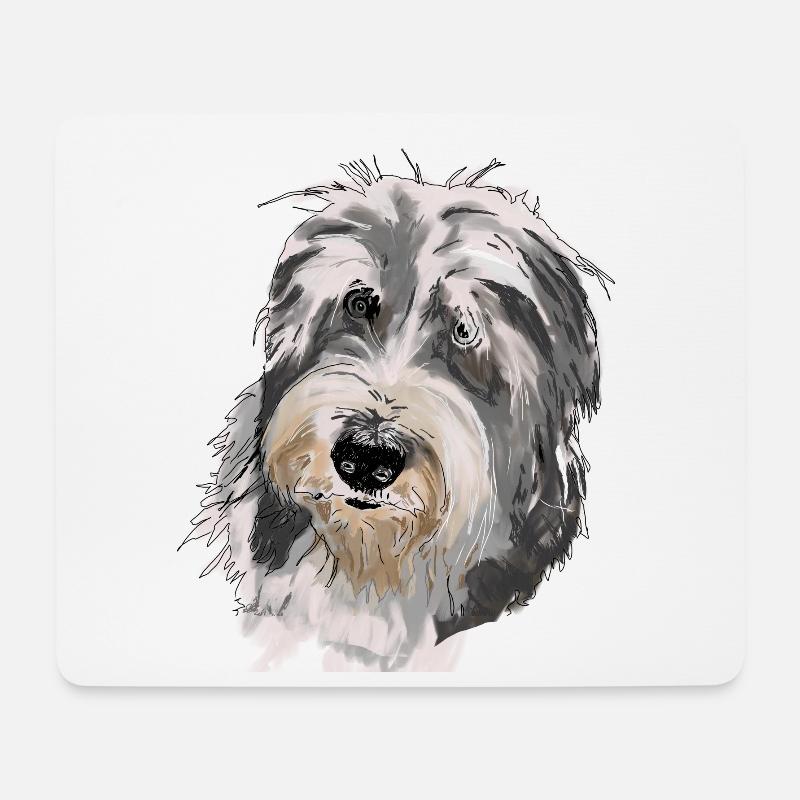 Bearded Collie - Mouse Pad (horizontal) - white