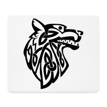 loup noir viking - Tapis de souris (format paysage) - blanc - Devant