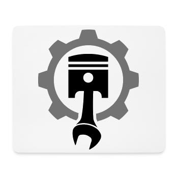 Engine, piston, gear - Mouse Pad (horizontal) - white - Front