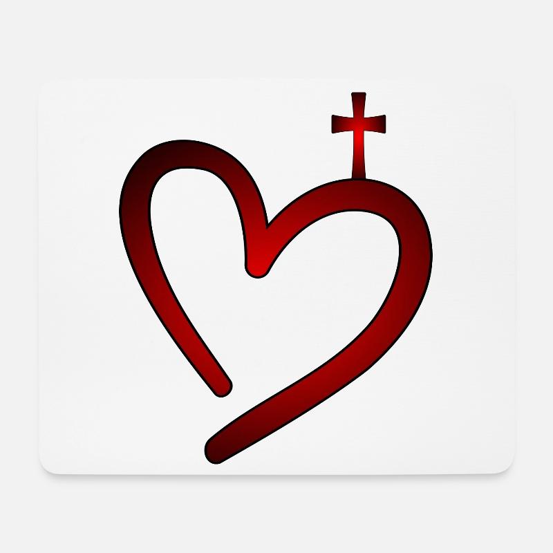 Christlicher Glaube - KREUZ LIEBE RELIGION - Mousepad (Querformat) - Weiß