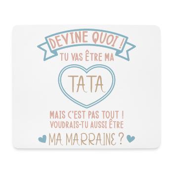 Devine quoi ! Tata voudrais-tu être ma marraine ? - Tapis de souris (format paysage) - blanc - Devant