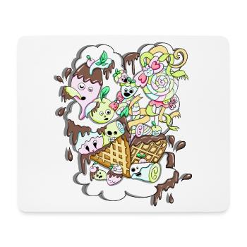 Zuckersüßer Schoko-Zucker-Spaß - Mousepad (Querformat) - Weiß - Vorne