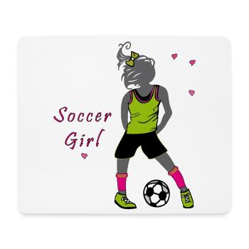 Soccer Girl, Fußball - Mousepad (Querformat) - Weiß - Vorne