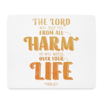 The Lord will keep you from all harm - Mousepad (Querformat) - Weiß - Vorne