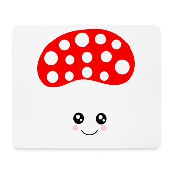 Kawaii, mushroom, toadstool - Mouse Pad (horizontal) - white - Front