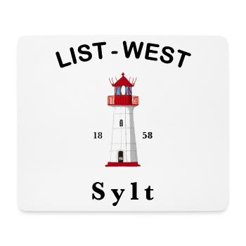 Phare emblématique List-West sur Sylt, mer du Nord - Tapis de souris (format paysage) - blanc - Devant