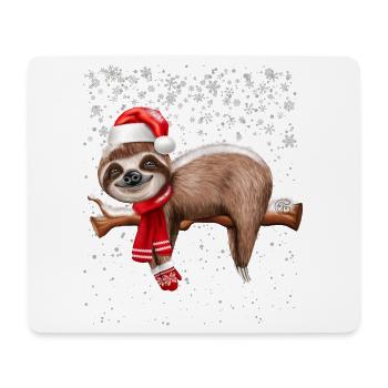 Christmas Sloth with snow - Mouse Pad (horizontal) - white - Front