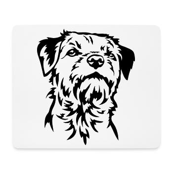 Tête de Border Terrier - Tapis de souris (format paysage) - blanc - Devant