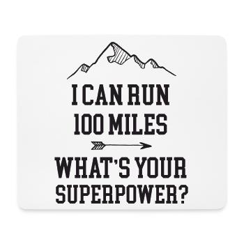 Ultra Running 100 Miles - Tapis de souris (format paysage) - blanc - Devant