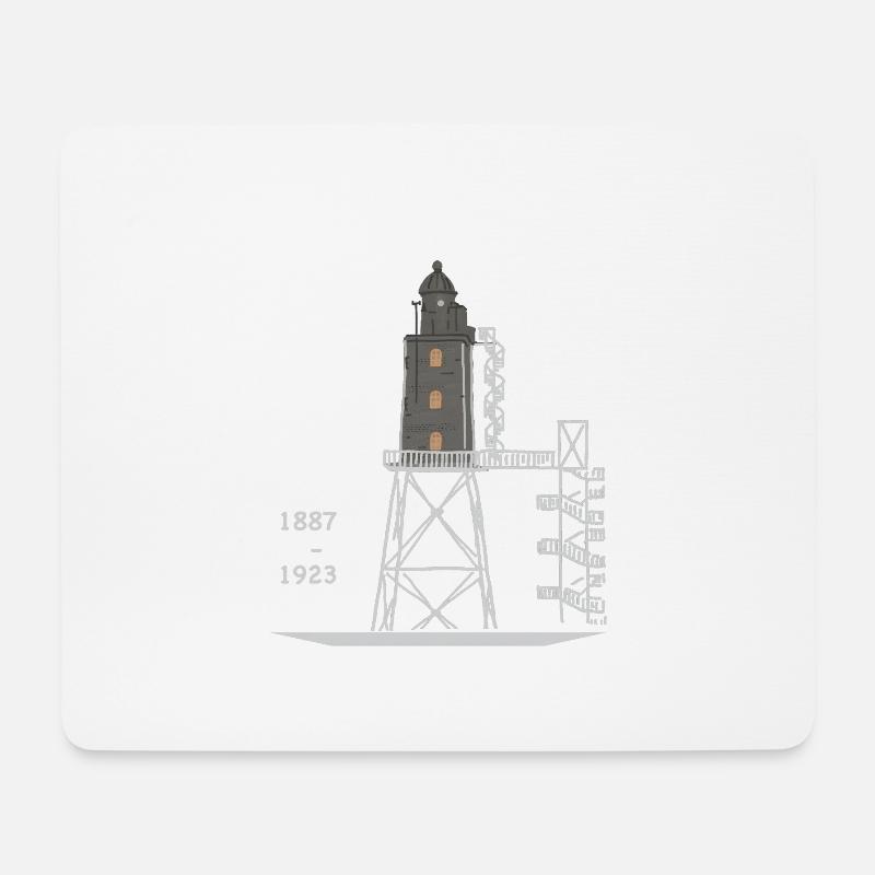 Leuchtturm Dorum - Neufeld, deutsche Nordseeküste - Mousepad (Querformat) - Weiß
