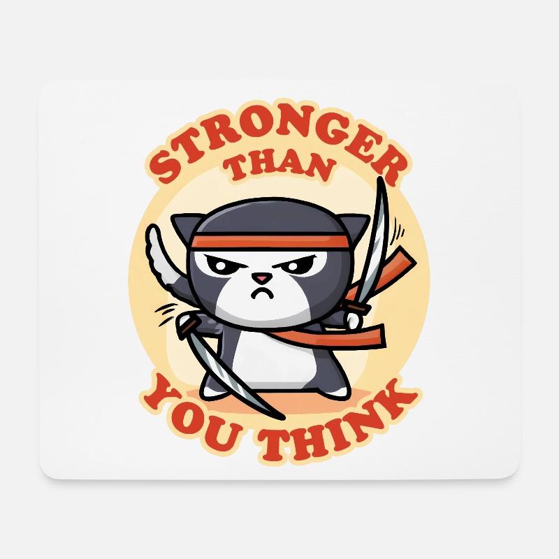 Ninja Cat - Mouse Pad (horizontal) - white