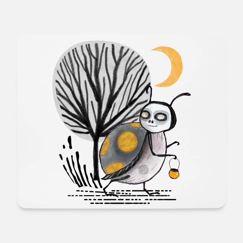 Mondnacht Waldkäfer-Tierchen - Mousepad (Querformat) - Weiß