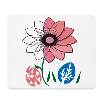Flower with Easter eggs, Happy Easter - Mouse Pad (horizontal) - white - Front