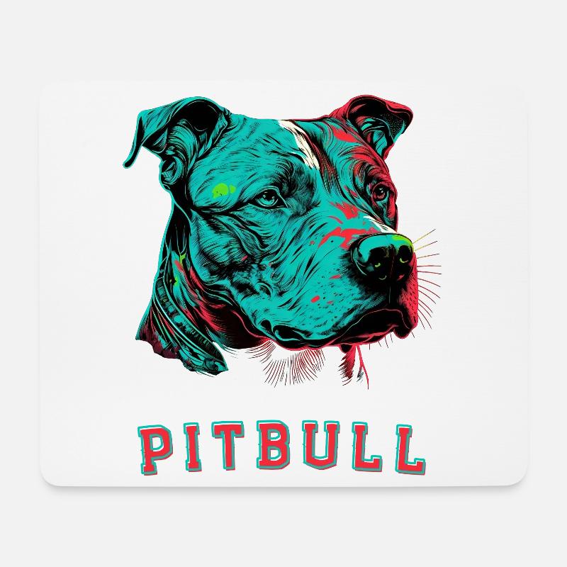 Pitbull - Mousepad (Querformat) - Weiß