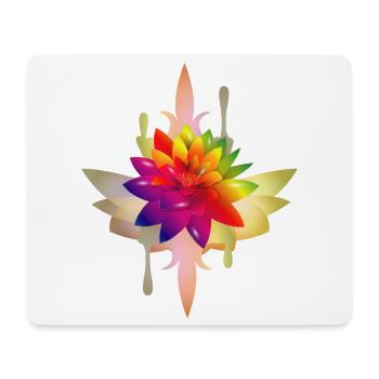 leuchtend bunte Fantasie Lotos Blüte - Mousepad (Querformat) - Weiß - Vorne