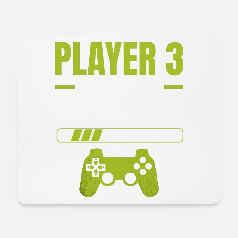 Player 3 Betreten des Spiels – Ladeanzeige - Mousepad (Querformat) - Weiß