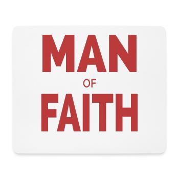 Man of Faith | Christian typography - Mouse Pad (horizontal) - white - Front