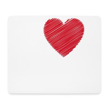 Liebesherz-Typografie für den Valentinstag - Mousepad (Querformat) - Weiß - Vorne