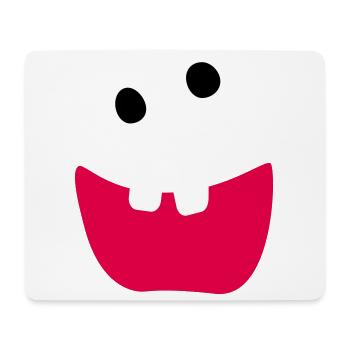 Naughty Monster Laughing Teeth Kids Comic Funny - Mouse Pad (horizontal) - white - Front
