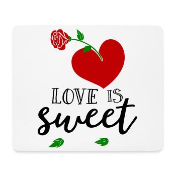 L’amour est doux, Herz - Tapis de souris (format paysage) - blanc - Devant