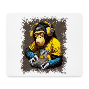 DJ Affe - Mousepad (Querformat) - Weiß - Vorne
