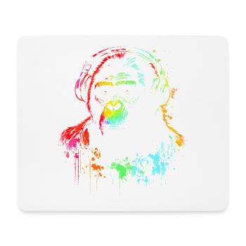 Rainbow Gorilla Headphones - Mouse Pad (horizontal) - white - Front
