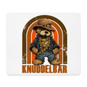 KNUDDELBAR Bär Gangster - Mousepad (Querformat) - Weiß - Vorne