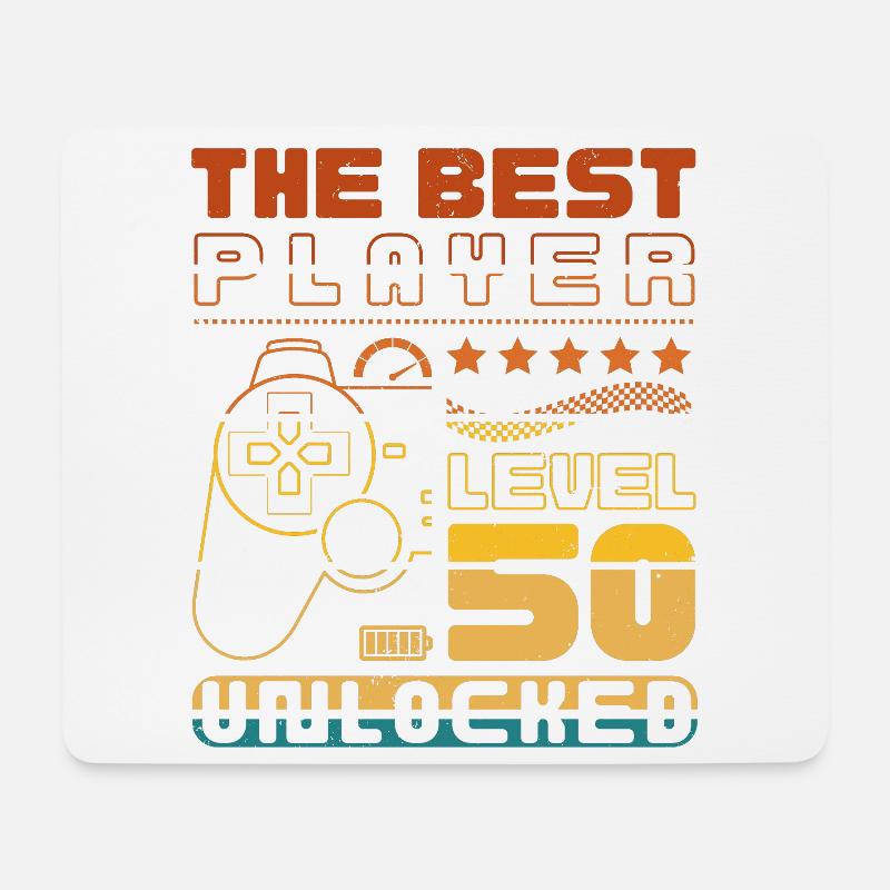 The Best Player - Level 50 unlocked - Tapis de souris (format paysage) - blanc