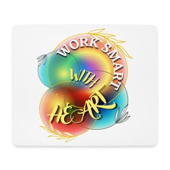 work smart with heart - Mousepad (Querformat) - Weiß - Vorne